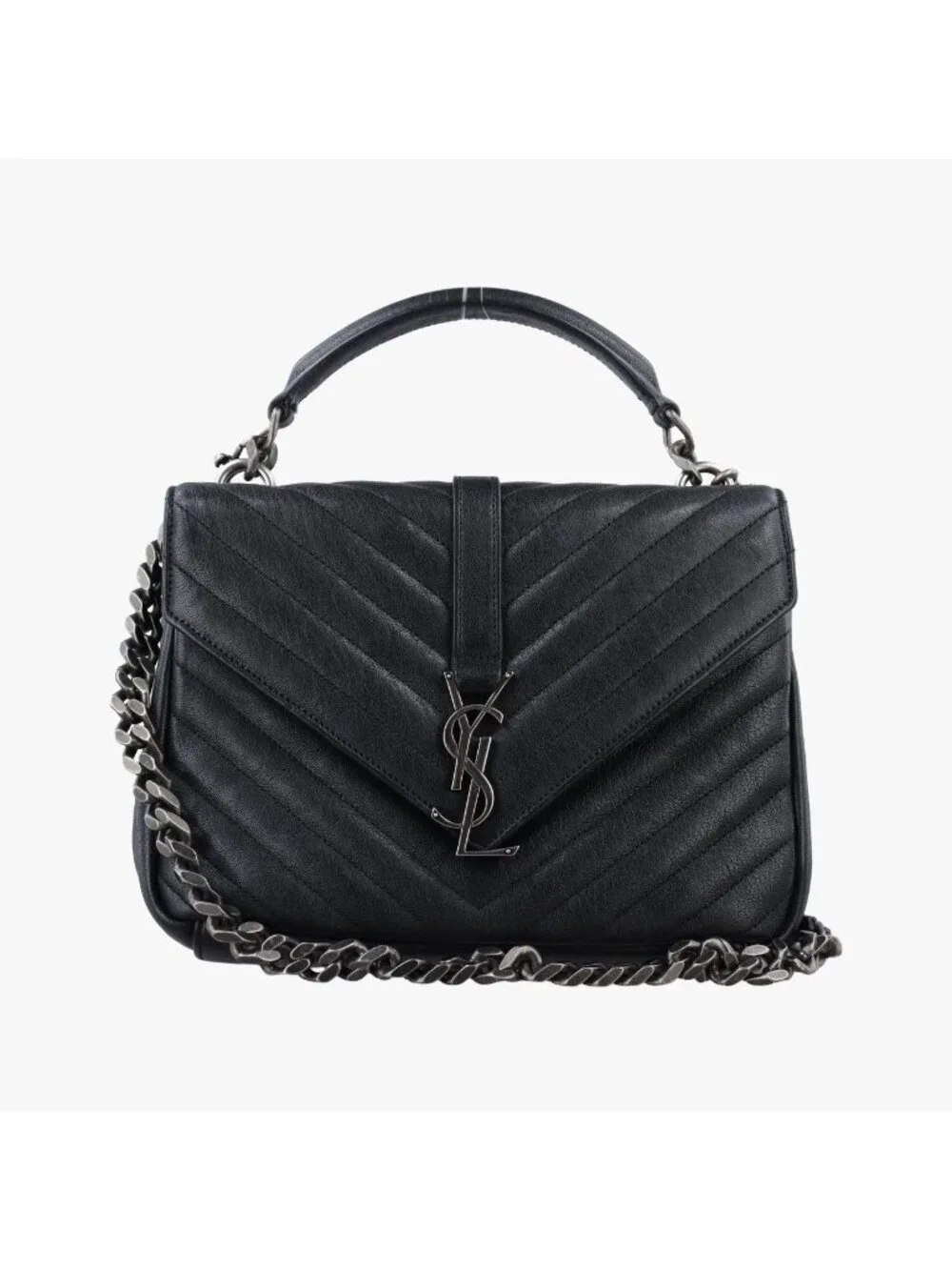 Saint Laurent Carre Black Leather Shoulder Bag